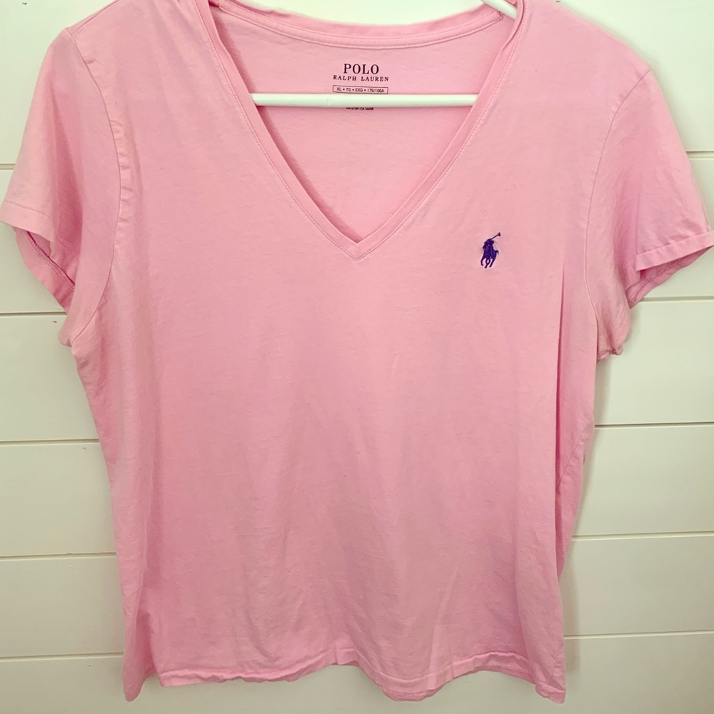 Pink Polo by Ralph Lauren V Neck T-Shirt